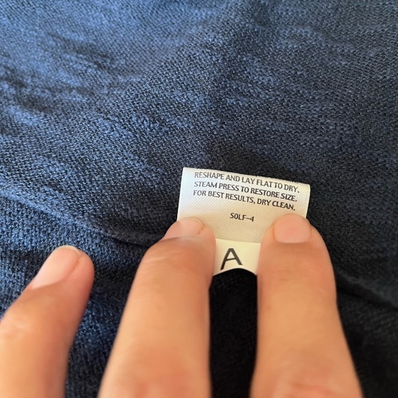 Eileen Fisher short sleeves drape front linen cardigan blue size medium - Picture 9 of 10